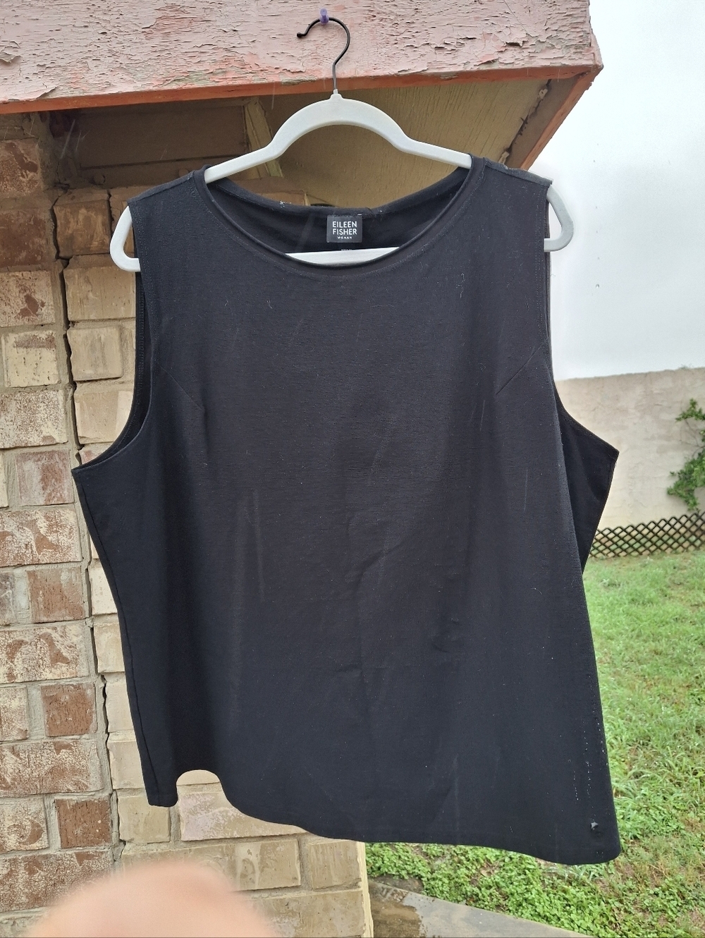 Eileen Fisher Sleeveless Black Viscose Jersey Blend Top Tank  Women Size 2x - Picture 5 of 15